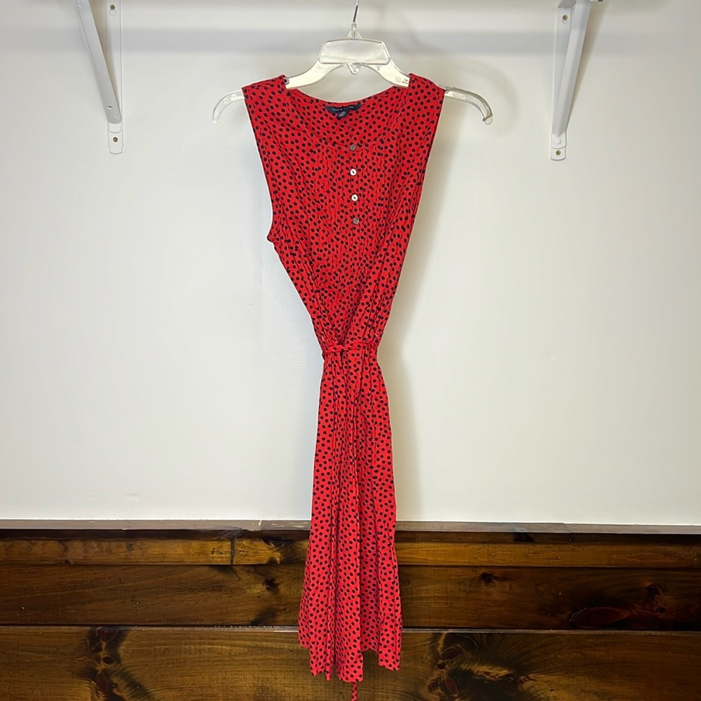 NWOT Tommy Hilfiger Red & Navy Polka Dot‎ Dress- S